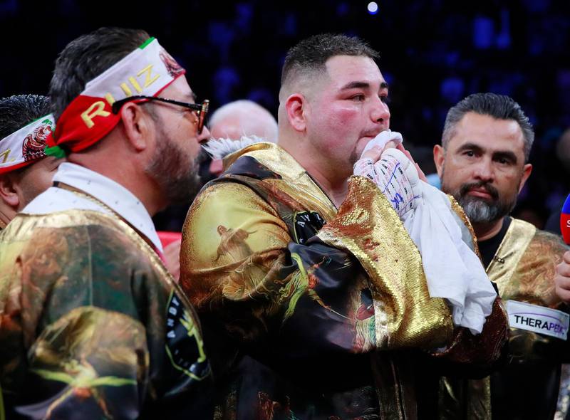 Andy Ruiz Jr after losing his match against Anthony Joshua. Reuters