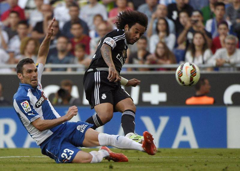Left-bacl: Marcelo (Real Madrid). Lluis Gene / AFP