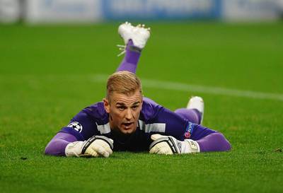 Joe Hart of Manchester City shows his dissapointment during the Uefa Champions League loss to Bayern Munich last week. Laurence Griffiths / Getty Images