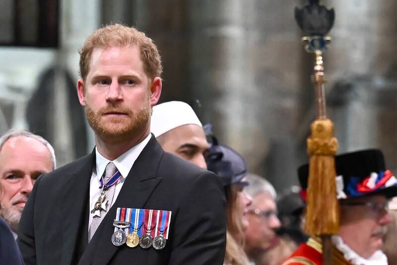 Prince Harry attends the Coronation of King Charles III at Westminster Abbey. Getty Images