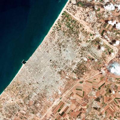 This satellite photo released by Planet Labs shows the Gaza Strip. AP Photo