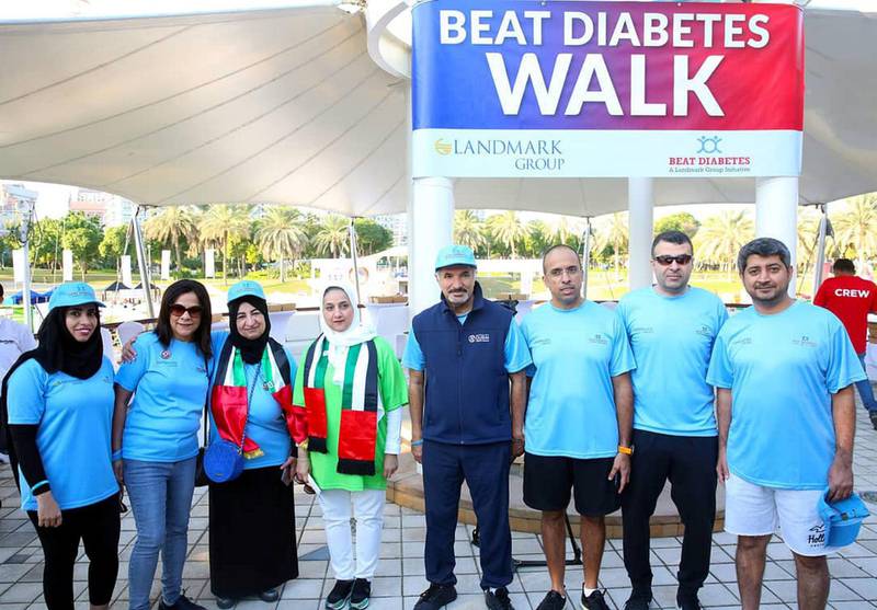 A huge community turnout in Zabeel Park for the #BeatDiabetes annual walk in cooperation with Landmark Group. Courtesy: Dubai Health Authority twittwer account