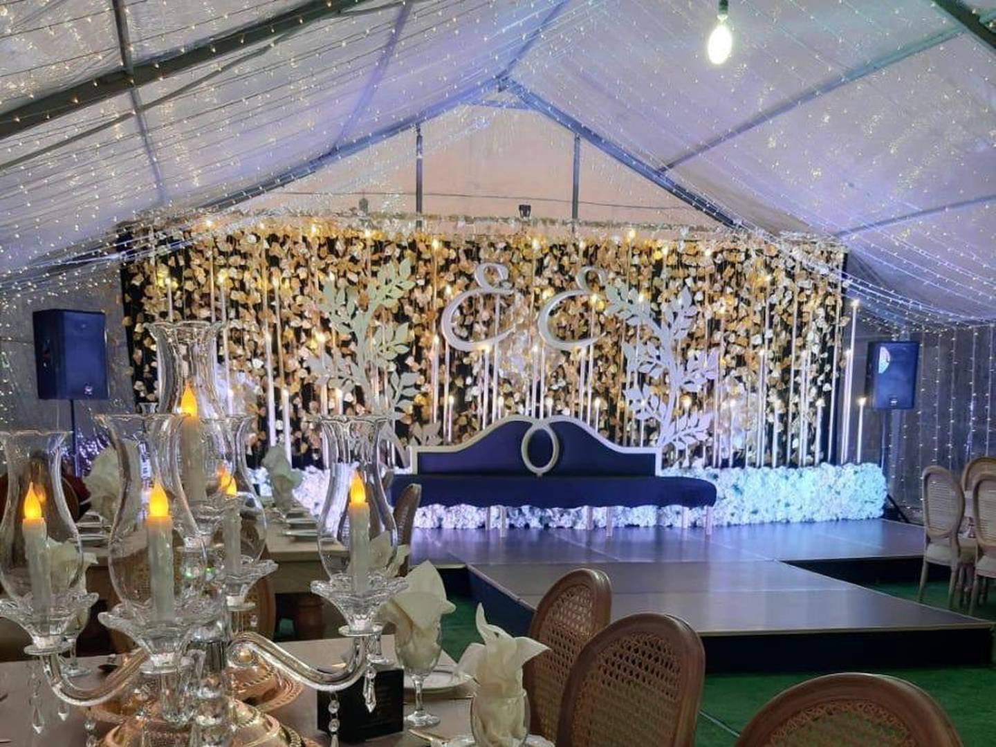 Police found this wedding marquee set up outside a villa in Abu Dhabi last week. Gatherings of more than 10 people are not allowed. Courtesy: Abu Dhabi Police