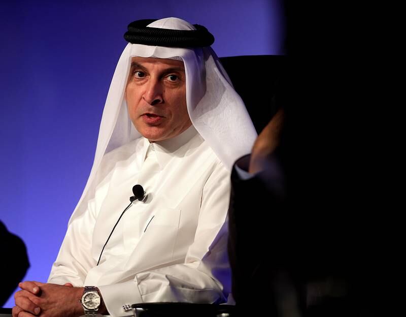 Dubai, United Arab Emirates- November,19, 2014: Akbar Al Baker, Group CEO, Qatar Airways gestures during the Arab Air Carriers Organization 47th Annual General meeting in Dubai . ( Satish Kumar / The National )  For Business