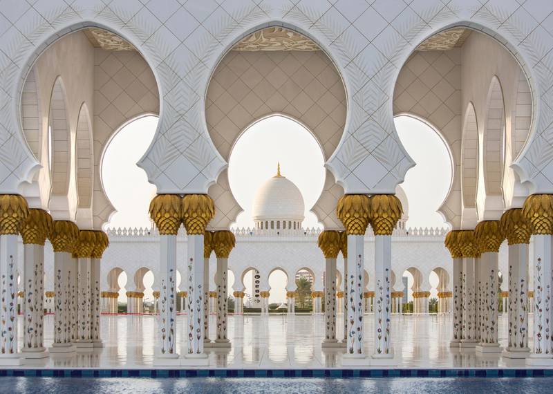 The Sheikh Zayed Grand Mosque in Abu Dhabi.