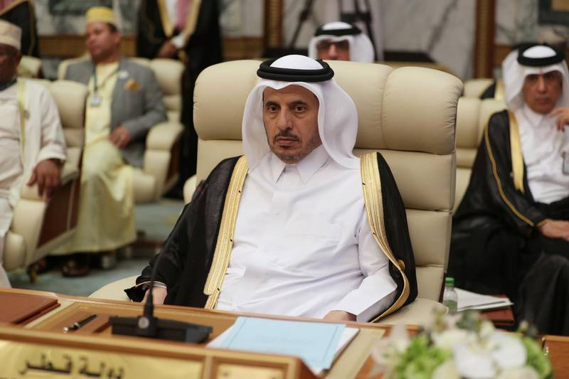 Qatar's Prime Minister and Interior Minister Sheikh Abdullah bin Nasser bin Khalifa Al Thani is seen during the Arab summit in Mecca, Saudi Arabia May 31, 2019. REUTERS/Hamad l Mohammed