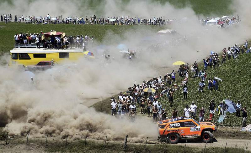 Hummer driver Robby Gordon shown during the first stage of the 2015 Dakar Rally on Sunday. Franck Fife / AP