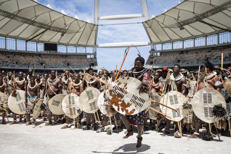Traditional dress and regalia were to the fore for King Misuzulu Zulu's coronation in Durban. AFP