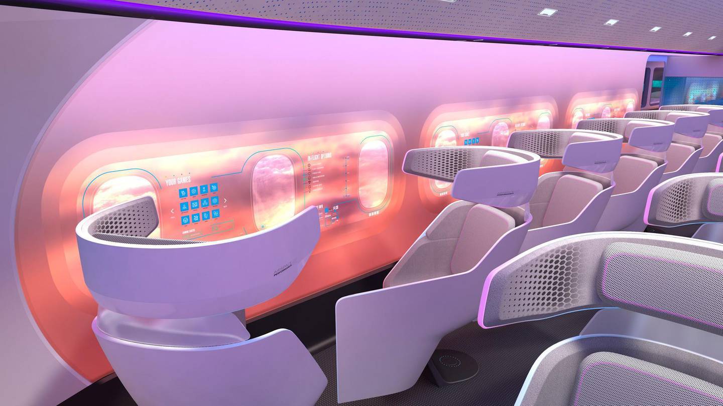 A Maveric-inspired aircraft could give travellers more legroom and wider aisles in the cabin. Courtesy Airbus 