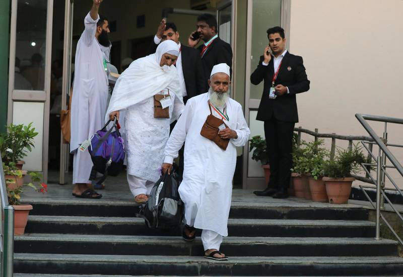 Kashmiri Muslim pilgrims leave for the annual Hajj pilgrimage.  EPA