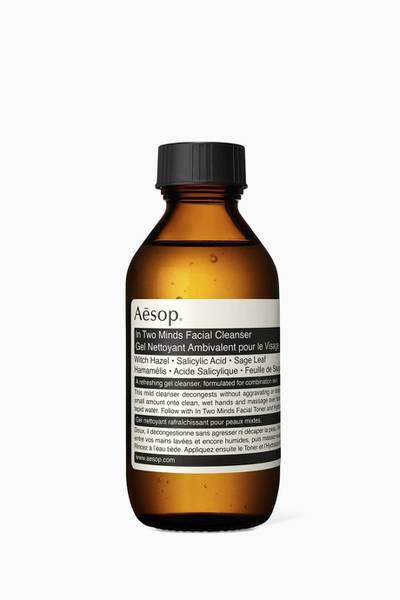 Witch hazel tightens pores, refines skin texture, and reduces redness. Seen here, Aesop In Two Minds Facial Cleanser, 100ml, Dh115, www.ounass.ae
