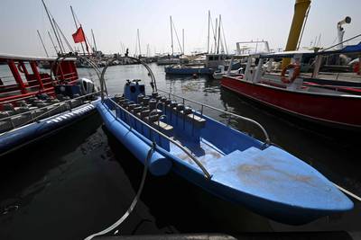 Tourist and fishing boats sit in the harbour of Israel's northwestern port city of Acre as the conflict deters travellers. AFP