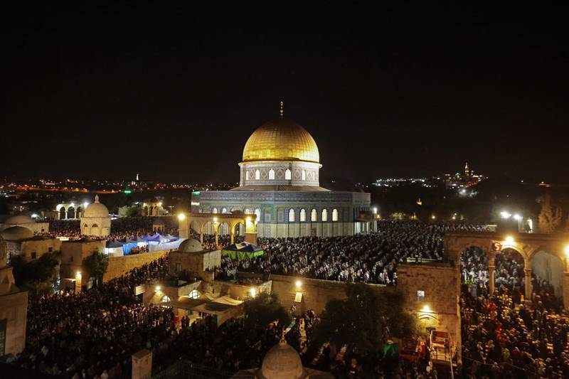 Al Aqsa mosque at night. AFP