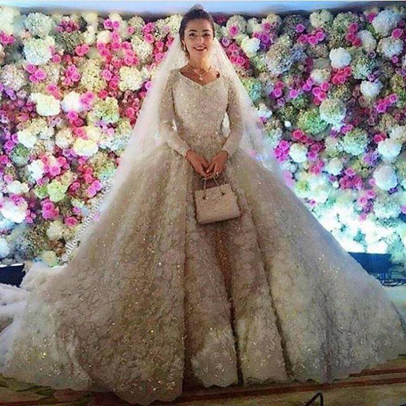 Said Gutseriev wed student Khadija Uzhakhovs in 2016, the ceremony is rumoured to have cost $1 billion. The 20-year-old bride wore a lavish lace and beaded gown by Elie Saab. Photo: Khadija Uzhakhovs