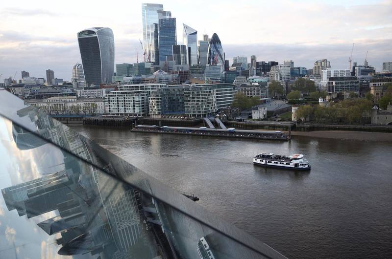 A general view of skyscrapers in The City of London financial district seen from City Hall in London, Britain, May 8, 2021. REUTERS/Henry Nicholls