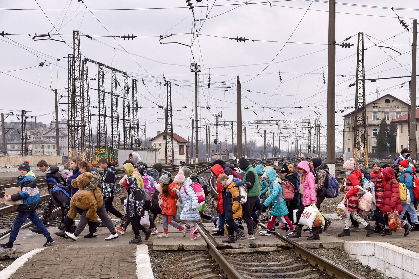 At last 40 children have been killed since Russia invaded Ukraine on February 24 As fighting spreads, more orphanages are being evacuated but there are concerns over where they are being moved to and with whom.  EPA 