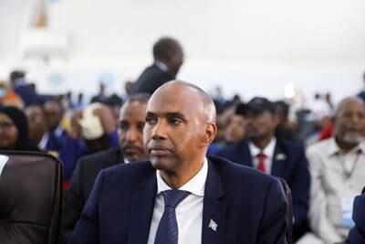Hassan Ali Khaire, former Somali Prime Minister and candidate for the 2022 presidential elections,  during the first round of voting in Mogadishu. Reuters