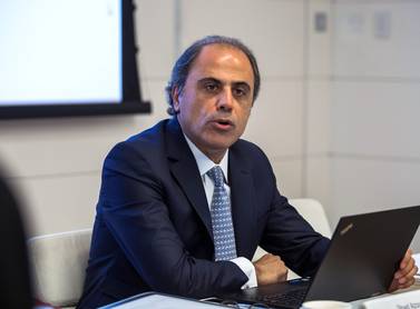 Jihad Azour, Director of the IMF’s Middle East and Central Asia Department, says the Fund is taking a three-pronged strategy during the pandemic; saving lives, containing economic damage and getting ready for when the shock of the crisis passes. Victor Besa/The National 