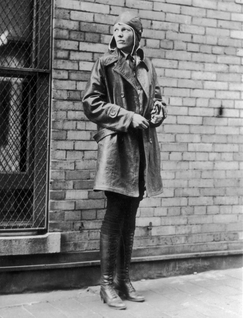Aviatrix Amelia Earhart (1898 - 1937) in Newfoundland. Noted for her flights across the Atlantic and Pacific oceans, Earhart disappeared without trace in her attempt to fly around the world.    (Photo by Topical Press Agency/Getty Images)