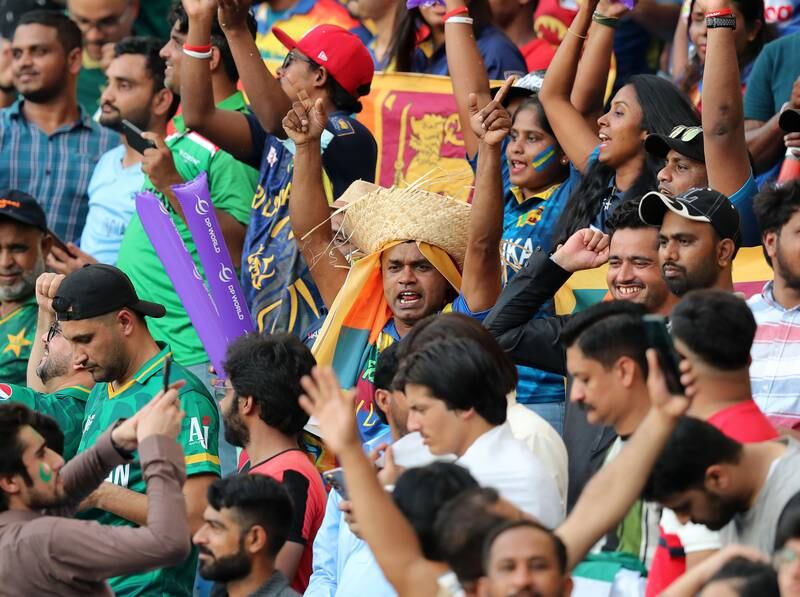 Sri Lanka fans before the game in Dubai.