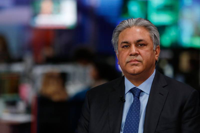 Arif Naqvi, chief executive officer of Abraaj Capital Ltd., pauses during a Bloomberg Television interview in London, U.K., on Monday, Jan. 18, 2016. Brent crude fell to a 12-year low in London, briefly dipping below $28 a barrel, after the lifting of international sanctions on Iran paved the way for increased supply amid a global glut. Photographer: Luke MacGregor/Bloomberg *** Local Caption *** Arif Naqvi