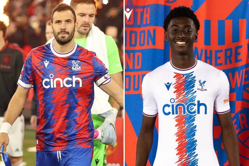 No 1: Crystal Palace's home and away kits. Photo: Crystal Palace / Twitter / Getty Images