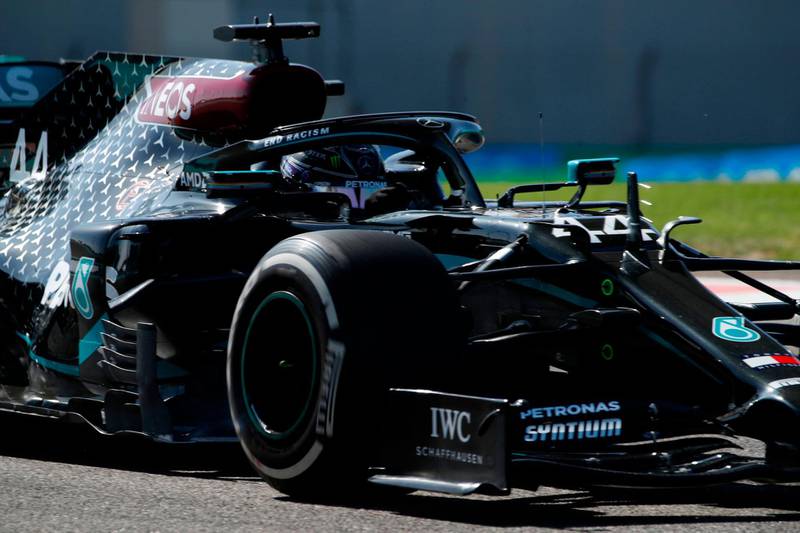 Mercedes' driver Lewis Hamilton during the first practice session. AFP