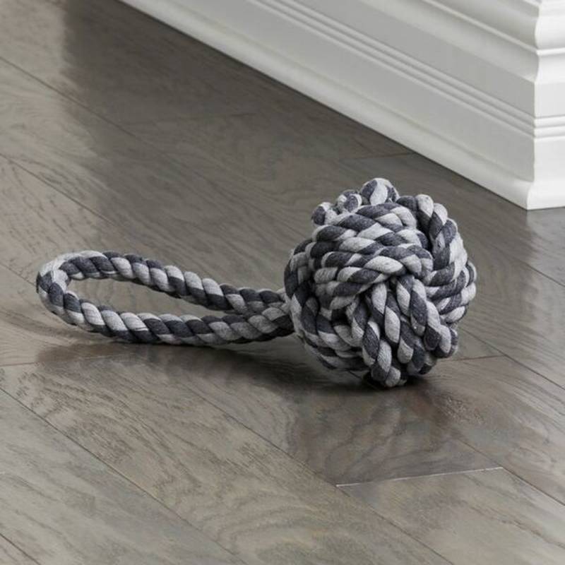 Light and dark grey 6” knot rope toy, Dh45, Crate and Barrel. Photo: Crate and Barrel