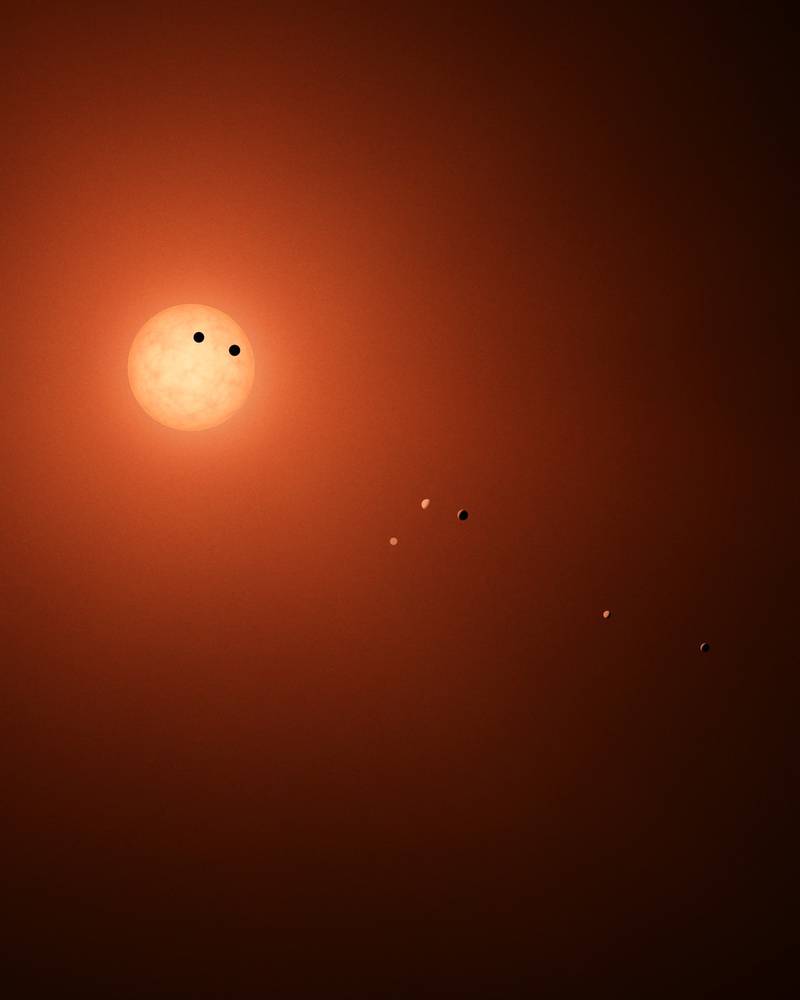 All seven planets orbiting Trappist-1 are believed to be rocky and have potential for water on the surface. Courtesy: Nasa