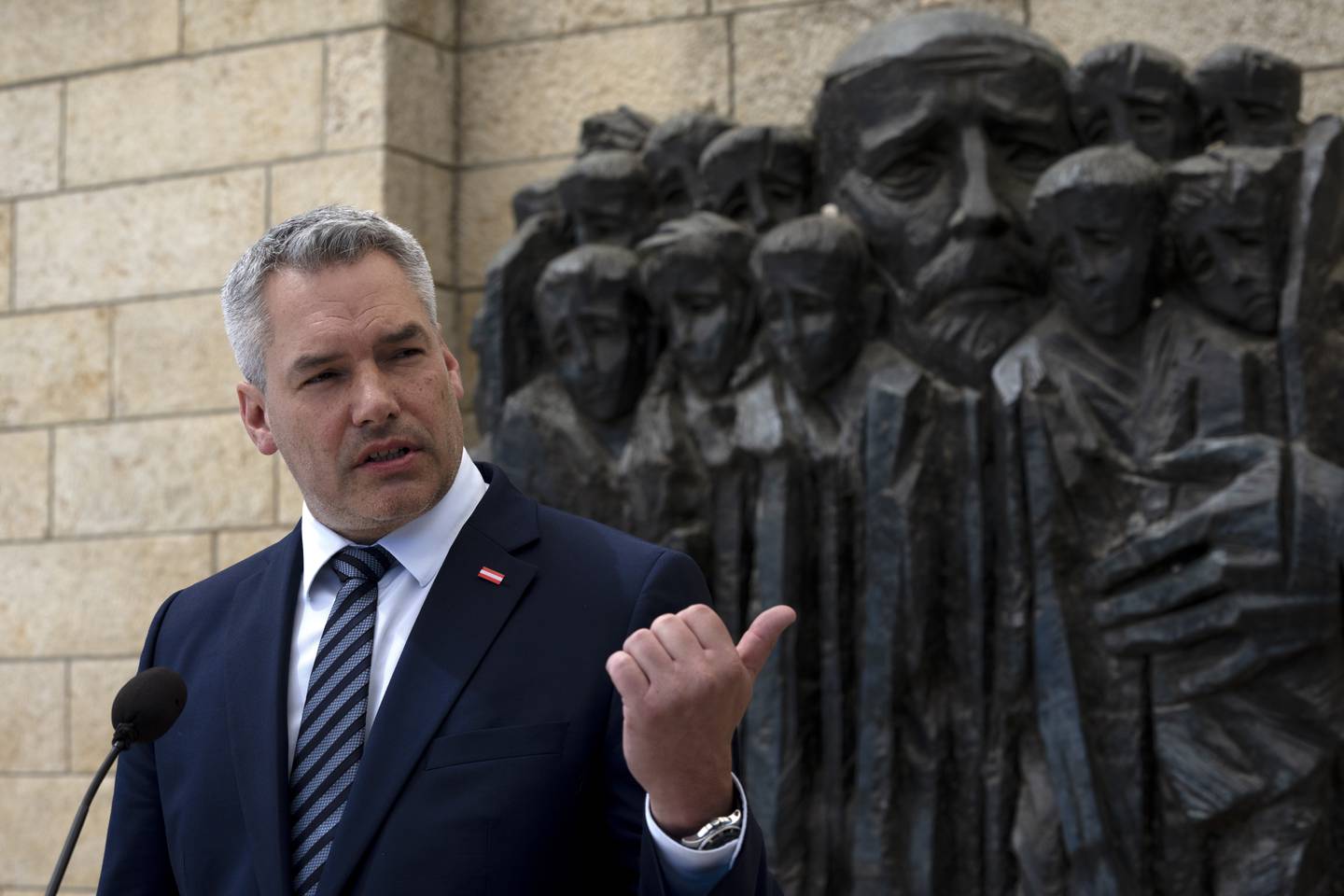 Austrian Chancellor Karl Nehammer is visiting Cyprus, Lebanon and Israel this week. AP 
