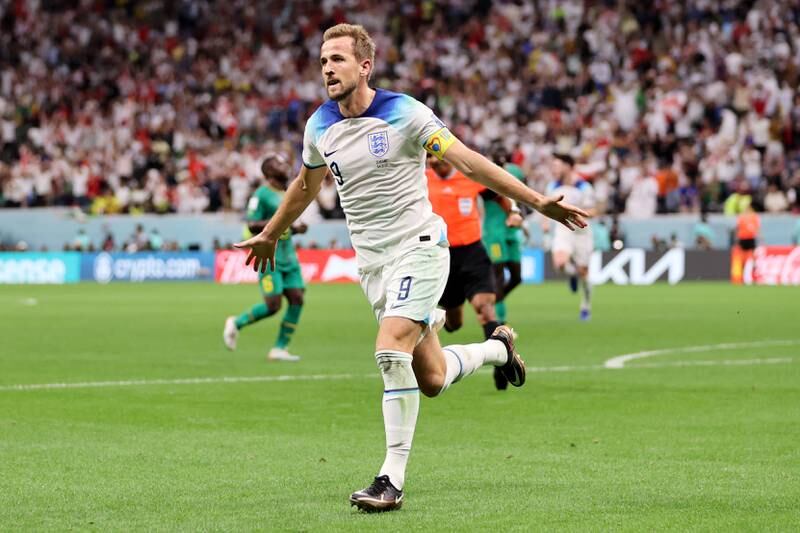 Harry Kane of England celebrates after scoring the second goal. Getty 