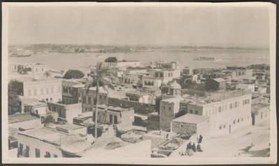 An aerial view of a town in Palestine, circa 1910s-1930s. Gail O'Keefe Edson. Courtesy of Akkasah Centre for Photography
