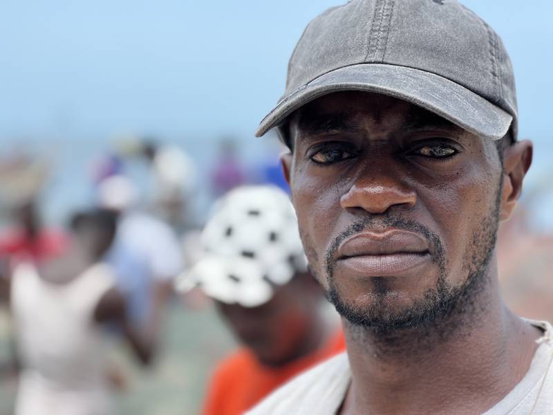 Suliaman Kamara has been fishing for 20 years along the coastline of Tombo. Andy Scott / The National