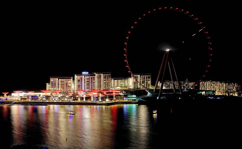 A view of Bluewaters Island and the Ain Dubai Ferris wheel. Image: AFP