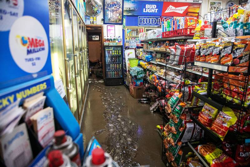 A convenience store in Santa Barbara was flooded during the storm. Bloomberg