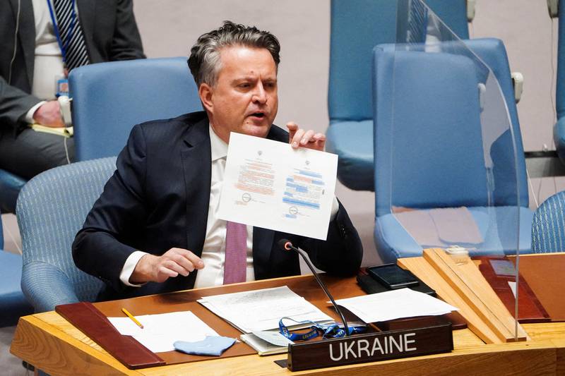 Ukraine's ambassador Sergiy Kyslytsya said his country's borders remain "unchangeable" despite Russia's actions. Reuters