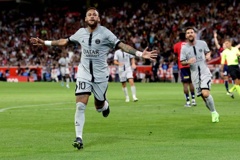 Neymar of Paris Saint Germain celebrates. Getty Images
