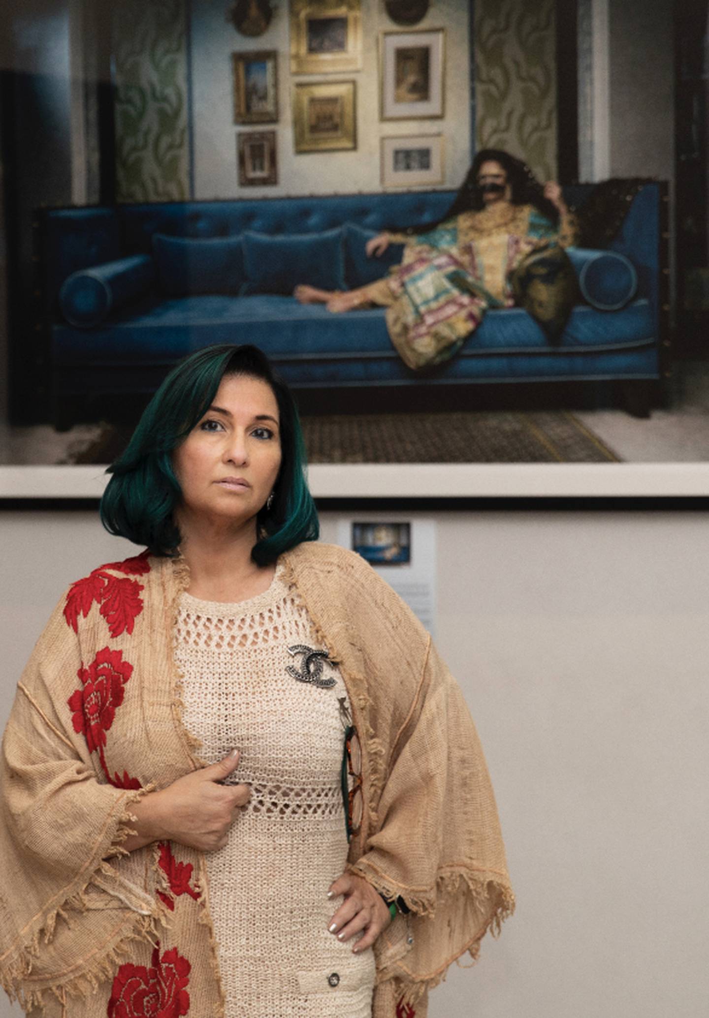 Dr Reem recently dyed her hair emerald green for a TV interview to capture the attention of a younger generation and show that culture and history does not need to be 'old and stuffy in an academic format'. Photo: Dr Reem El Mutwalli
