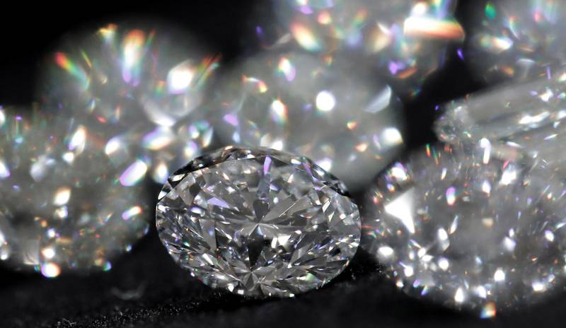 FILE PHOTO: Diamonds are pictured during an official presentation by diamond producer Alrosa in Moscow, Russia Ferbuary 13, 2019. REUTERS/Maxim Shemetov/File Photo