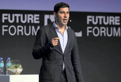 Abu Dhabi, United Arab Emirates - May 8th, 2018: Parag Khanna speaks about the Future of Connectivity at The National's Future Forum. Tuesday, May 8th, 2018 at Cleveland Clinic, Abu Dhabi. Chris Whiteoak / The National
