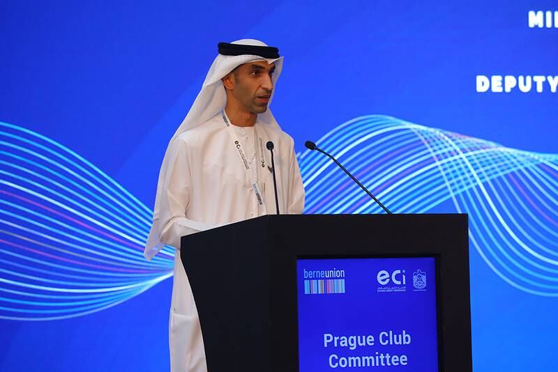 Thani Al Zeyoudi, Minister of State for Foreign Trade, at the Prague Club Committee meeting of the Berne Union in Dubai.