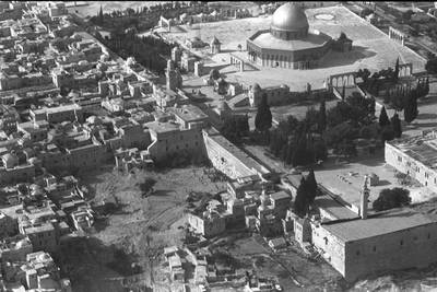 A view of Jerusalem on June 12, 1967 shows the Mughrabi Quarter after the Arab-Israeli war that year. AFP