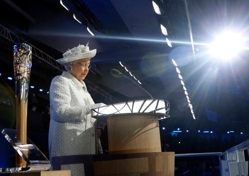 Queen Elizabeth attends the Opening Ceremony for the Glasgow 2014 Commonwealth Games at Celtic Park.