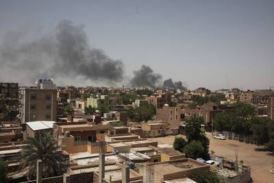 Smoke hangs over Khartoum as factions belonging to the Sudanese Army and the Rapid Support Forces go back to trading gunfire after a ceasefire failed. AP
