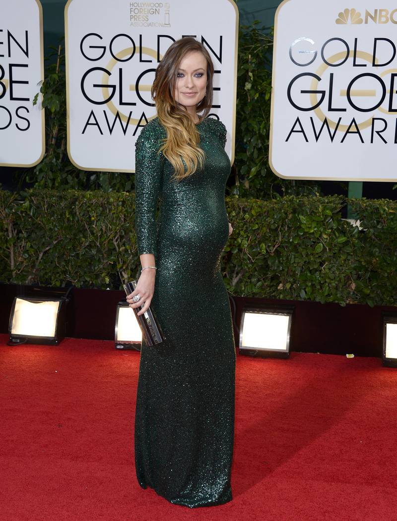 Olivia Wilde dons Gucci for the 71st Annual Golden Globe Awards at the Beverly Hilton, in Beverly Hills, California, on January 12, 2014.