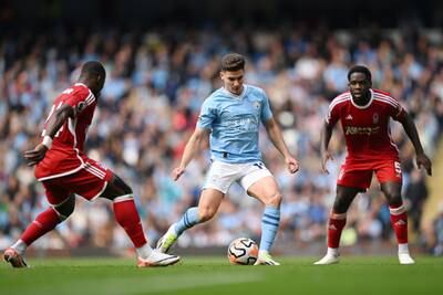 Drove shot straight at keeper when he could have put City 3-0 up as they ran riot early on but was key figure in scintillating attacking display from City. Taken off in reshuffle after sending off. Getty