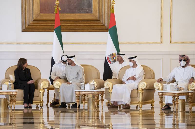 Ms Harris offers condolences to the President, Sheikh Mohamed; Sheikh Hazza bin Zayed, Deputy Chairman of the Abu Dhabi Executive Council; and Sheikh Tahnoun bin Zayed, National Security Adviser.