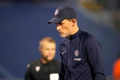 Thomas Tuchel after Chelsea's Champions League defeat to Dinamo Zagreb at the Maksimir Stadium in Croatia on Tuesday, September 6, 2022. AP