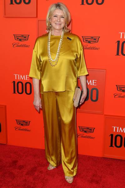 Martha Stewart arrives on the red carpet for the Time 100 Gala at the Lincoln Center in New York on April 23, 2019. AFP