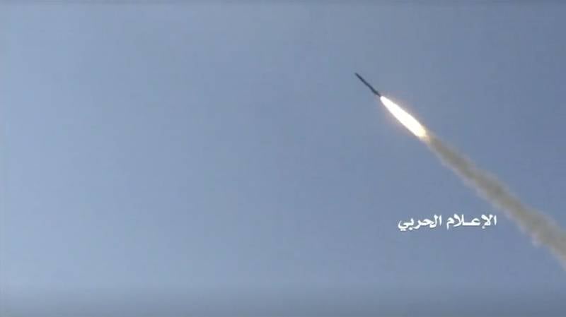 A file picture of the Quds cruise missile launch from an unidentified location in Yemen. Reuters